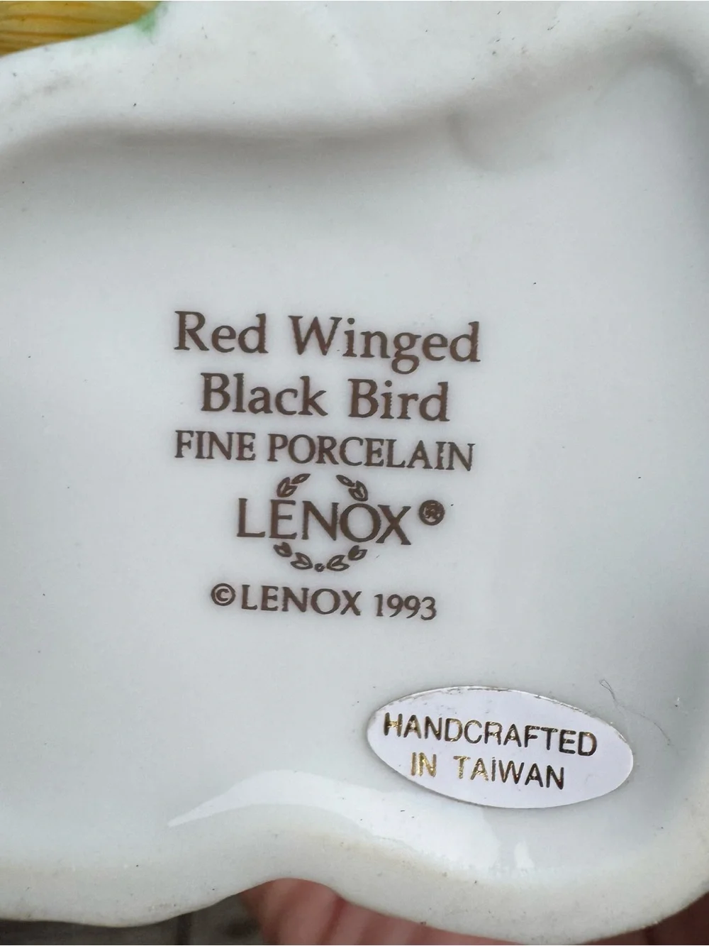 VTG 1993 Lenox Porcelain Red Winged Blackbird Garden Bird Figurine